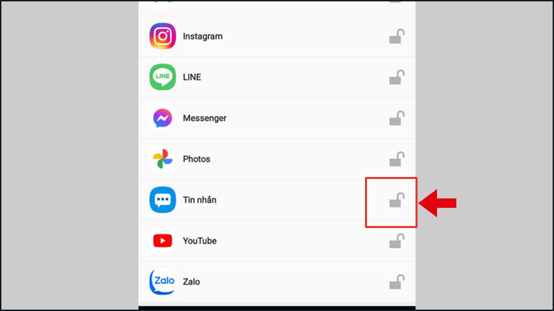 Hãy chọn ứng dụng nhắn tin mà bạn muốn cài đặt bảo vệ