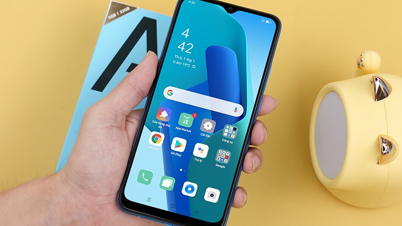 Điện thoại OPPO A16K có thiết kế với kiểu dáng gọn nhẹ