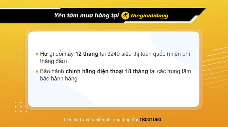 Chính sách bảo hành điện thoại tại Thế Giới Di Động