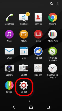 Đầu ti&ecirc;n ch&uacute;ng ta v&agrave;o C&agrave;i đặt