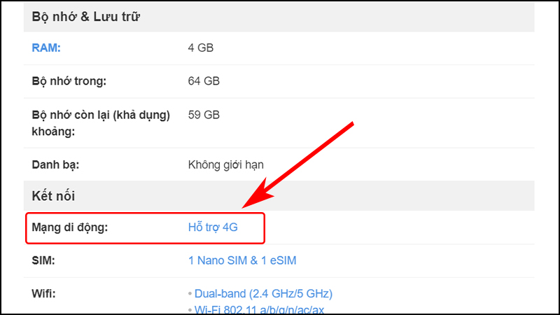 Mạng di động hỗ trợ 4G