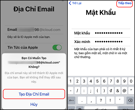 hướng dẫn lập tài khoản icloud