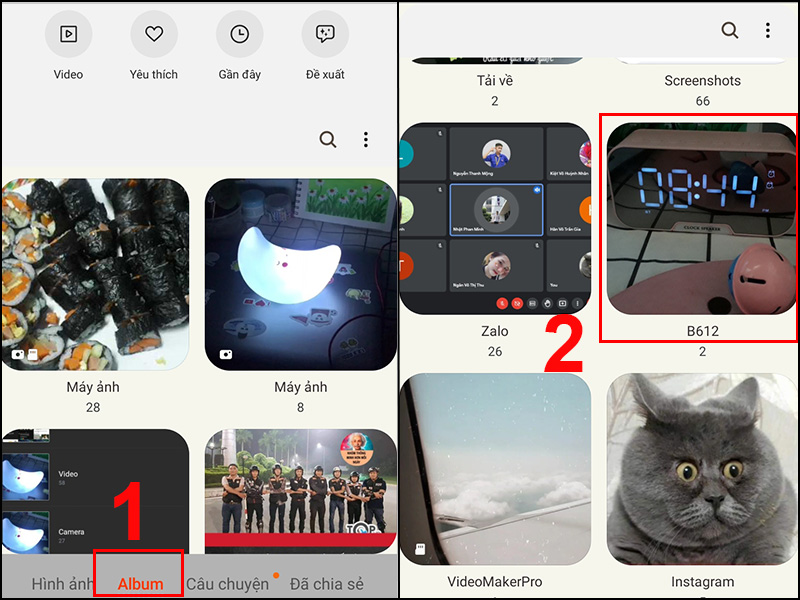 Cách xem và xóa ảnh, video đã chụp trong ứng dụng B612