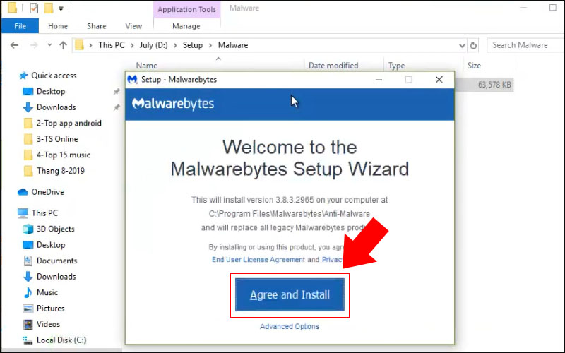 Tiếp tục chọn Agree and Install