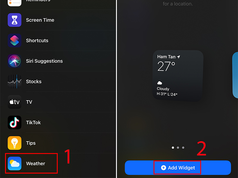 Bí quyết hiển thị thời tiết trên màn hình khóa iPhone, Android một cách đơn giản - Mytour