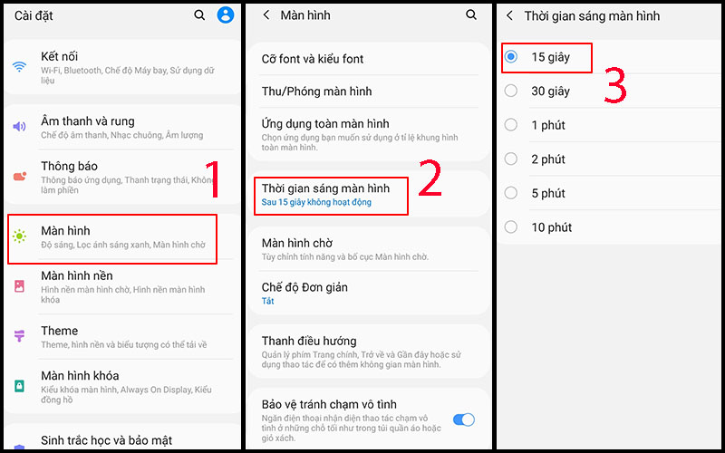 Cách cài đặt thời gian khóa màn hình trên điện thoại