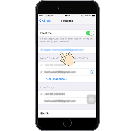 Bước này bạn nhập tài khoản Apple ID của bạn vào đây.