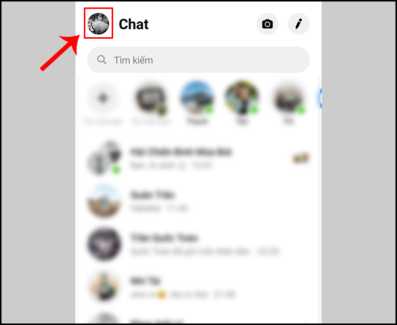 Truy cập cài đặt Messenger