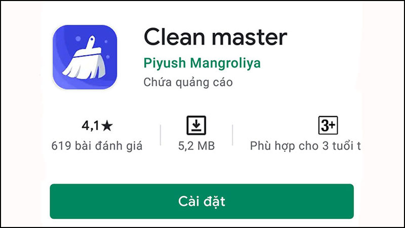 Tham khảo và tải ứng dụng Clean master hoặc những ứng dụng có chức năng tương tự để xóa ứng dụng App Lock