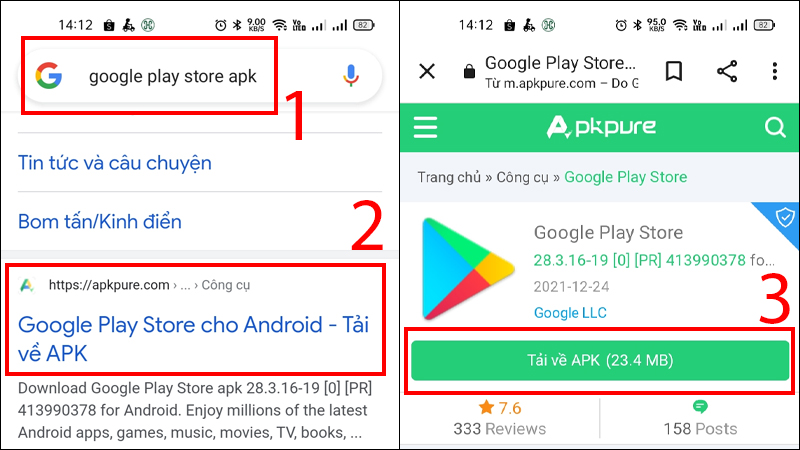 Truy cập vào trang viendongshop.vn và chọn Tải về APK (23.4 MB)