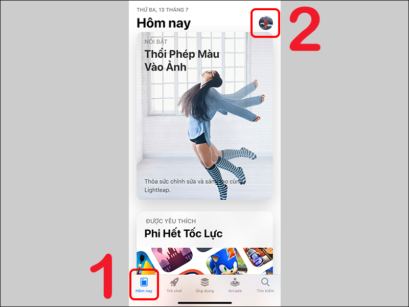 Truy cập vào tài khoản trên App Store