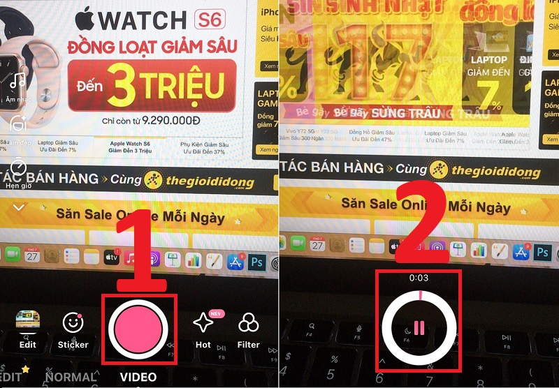 Chọn nút dừng để ngừng đoạn video