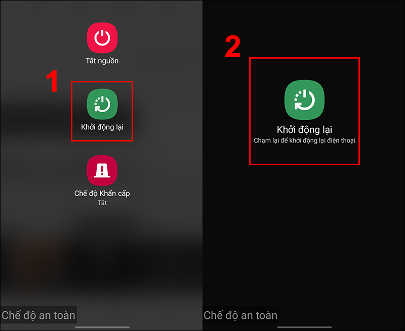 Khởi động lại để thoát khỏi chế độ an toàn