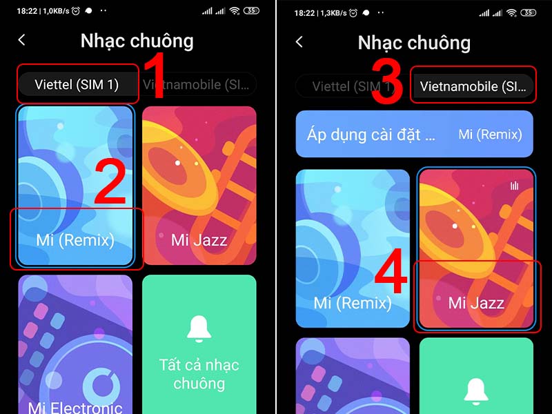 Chọn nhạc chuông cho từng loại SIM