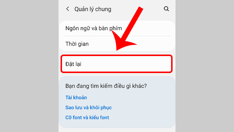 Chọn Đặt lại