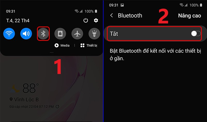 Cách vào menu Cài đặt Bluetooth