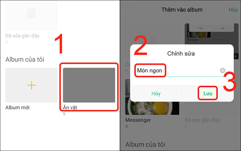 Đổi tên album ảnh trên điện thoại OPPO