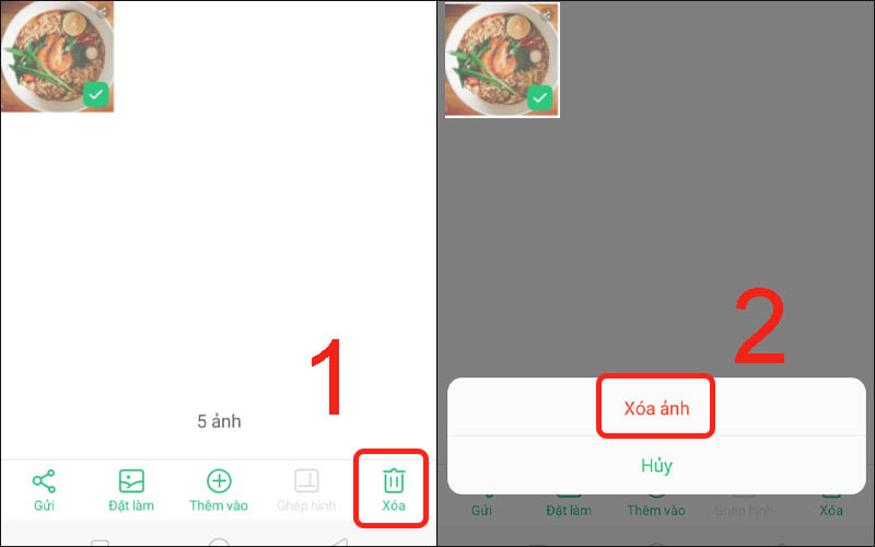 Xóa ảnh khỏi album trên điện thoại OPPO