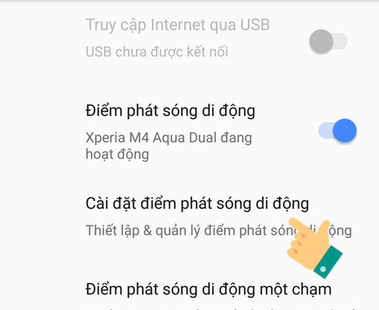 Bước 5: Chọn tiếp C&agrave;i đặt điểm ph&aacute;t s&oacute;ng di động để tiến h&agrave;nh thiết lập v&agrave; quản l&iacute; điểm ph&aacute;t của m&igrave;nh.
