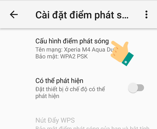 Bước 6: Chọn Cấu h&igrave;nh điểm ph&aacute;t s&oacute;ng.