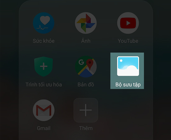 Bước 1: C&aacute;c bạn chọn Bộ sưu tập