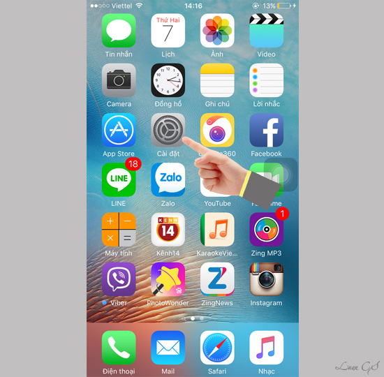 Hướng dẫn bật hiển thị phần trăm pin trên iPhone 6s Plus - Fptshop.com.vn