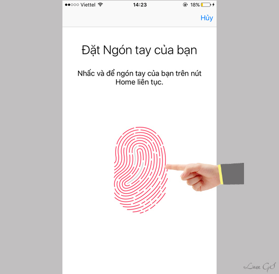 Bước 7: Bạn cứ thao tác như vậy đến khi vân tay được nhận hết.