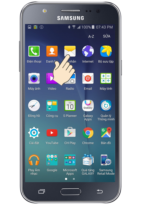 Cài đặt cỡ chữ tin nhắn Samsung Galaxy J7 - Thegioididong.com