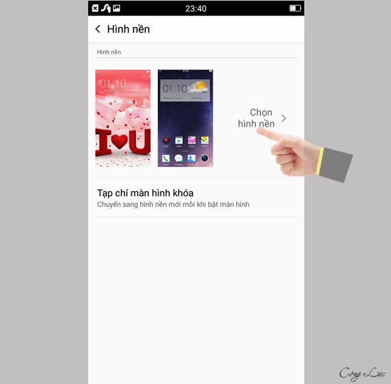 Cách thay đổi màn hình nền trên điện thoại OPPO F1 