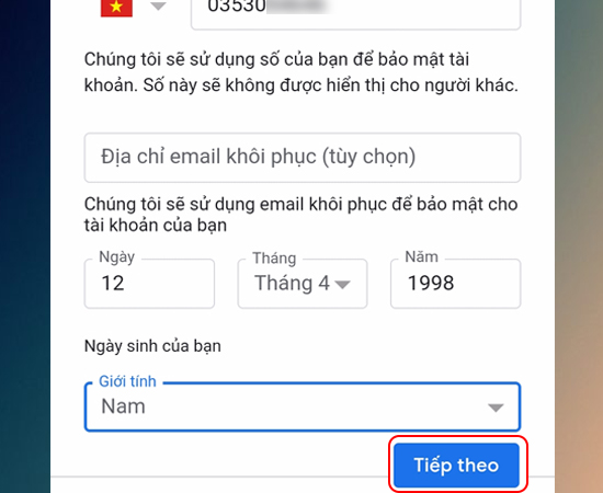 Hướng dẫn tạo tài khoản Google, CH Play, YouTube trên điện thoại