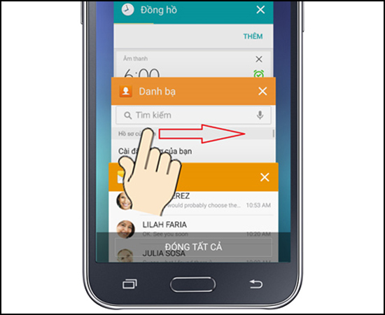 Vuốt cửa sổ ứng dụng sang phải