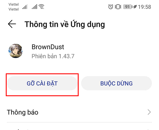 Bước 3: Sau đó bạn chọn ứng dụng cần gỡ và chọn Gỡ cài đặt