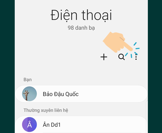 vào icon ba chấm