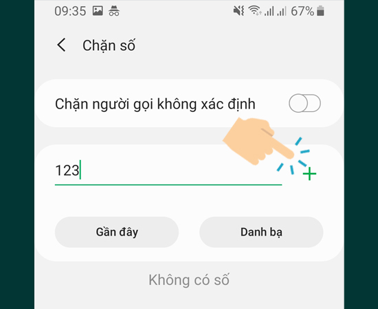 Chọn số điện thoại để chặn