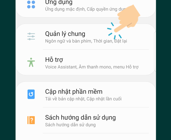 Vào Quản lý chung 