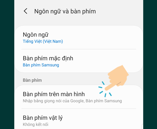 Chọn Bàn phím trên màn hình