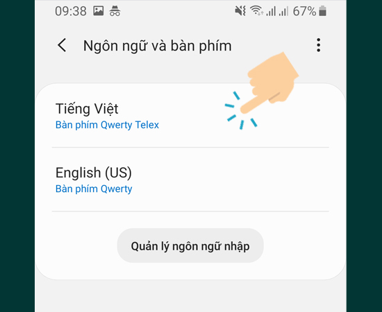 chọn vào Tiếng Việt