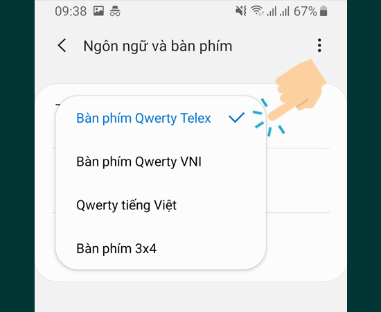 chọn loại Bàn phím 