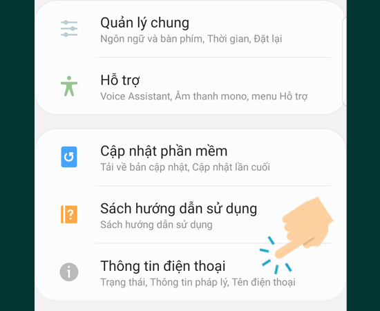 vào Thông tin điện thoại