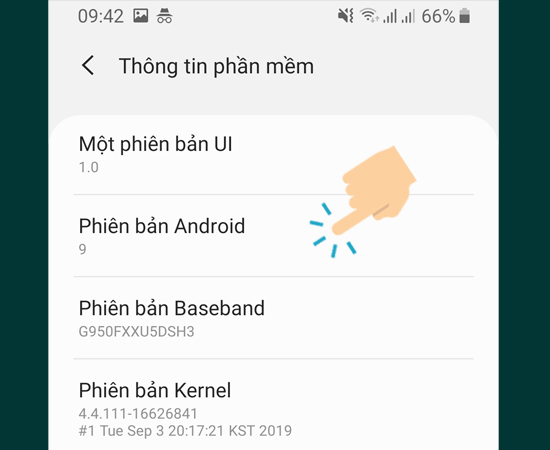Chọn vào Phiên bản Andriod