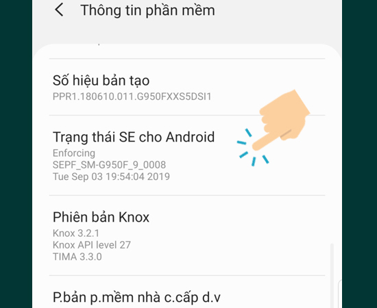 Vào Trạng thái SE cho Andriod
