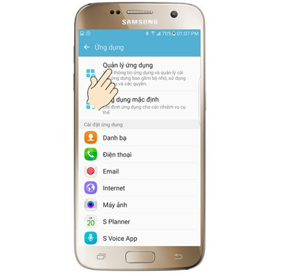 Chọn quản lý ứng dụng.