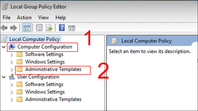 Mở thư mục Administrative Templates