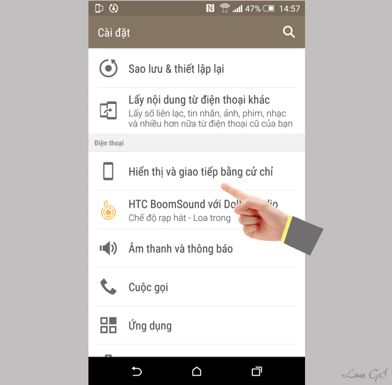 Vào hiển thị và giao tiếp cử chỉ