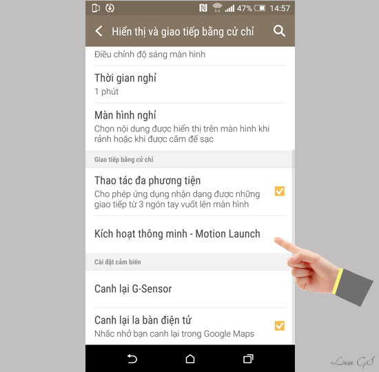 Kích hoạt thông minh- Motion Lauch