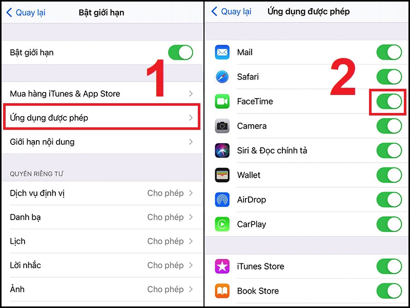 Kích hoạt lại ứng dụng bị hạn chế