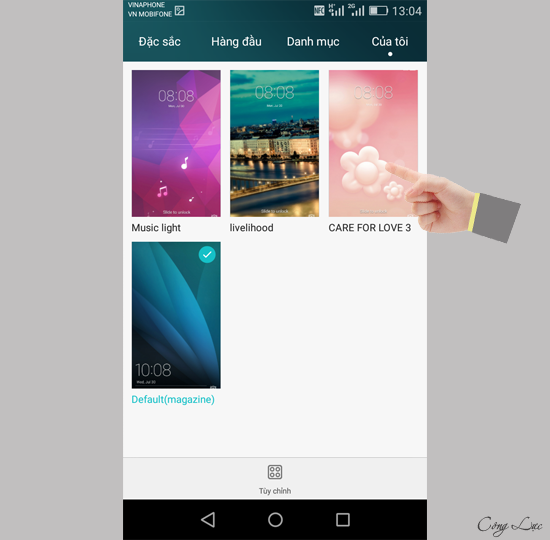 chọn chủ đề muốn thay đổi