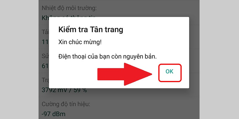 Bấm OK để hoàn tất quá trình