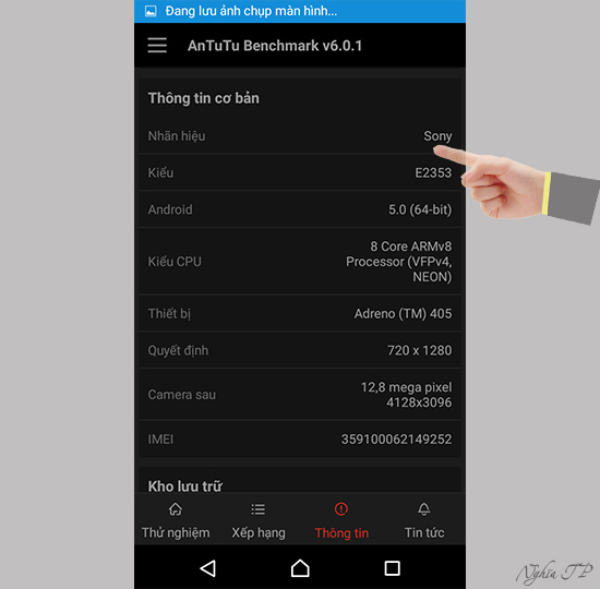 Th&ocirc;ng tin cơ bản của m&aacute;y