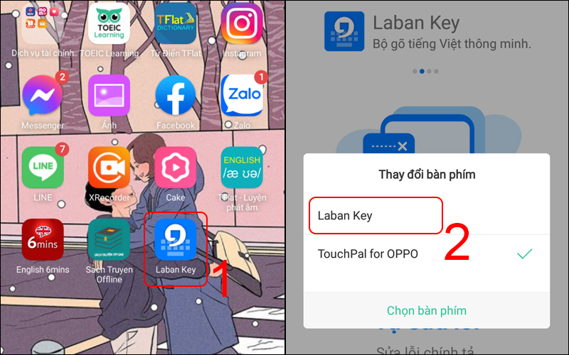 Truy cập ứng dụng Laban Key và chọn Laban Key